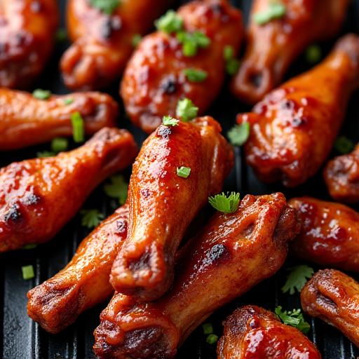 Crispy grilled chicken wings on a SparkGrill.