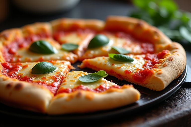 A delicious homemade pizza being cooked on a SparkGrill, showing its versatility.